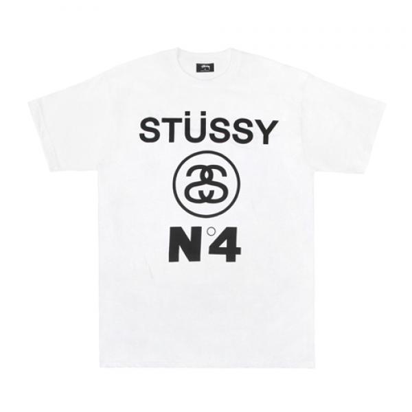 STUSSY NO.4 TEE-WHT