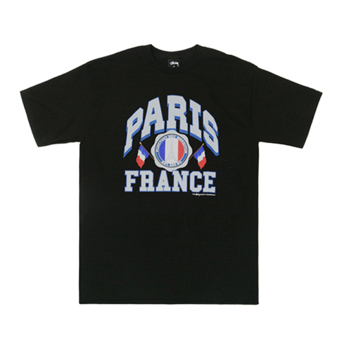 PARIS FRANCE TEE-BLK