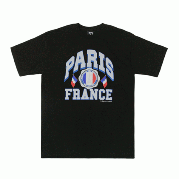 PARIS FRANCE TEE-BLK