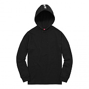 HOODED STRIPE L/S TOP-BLACK