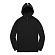 HOODED STRIPE L/S TOP-BLACK