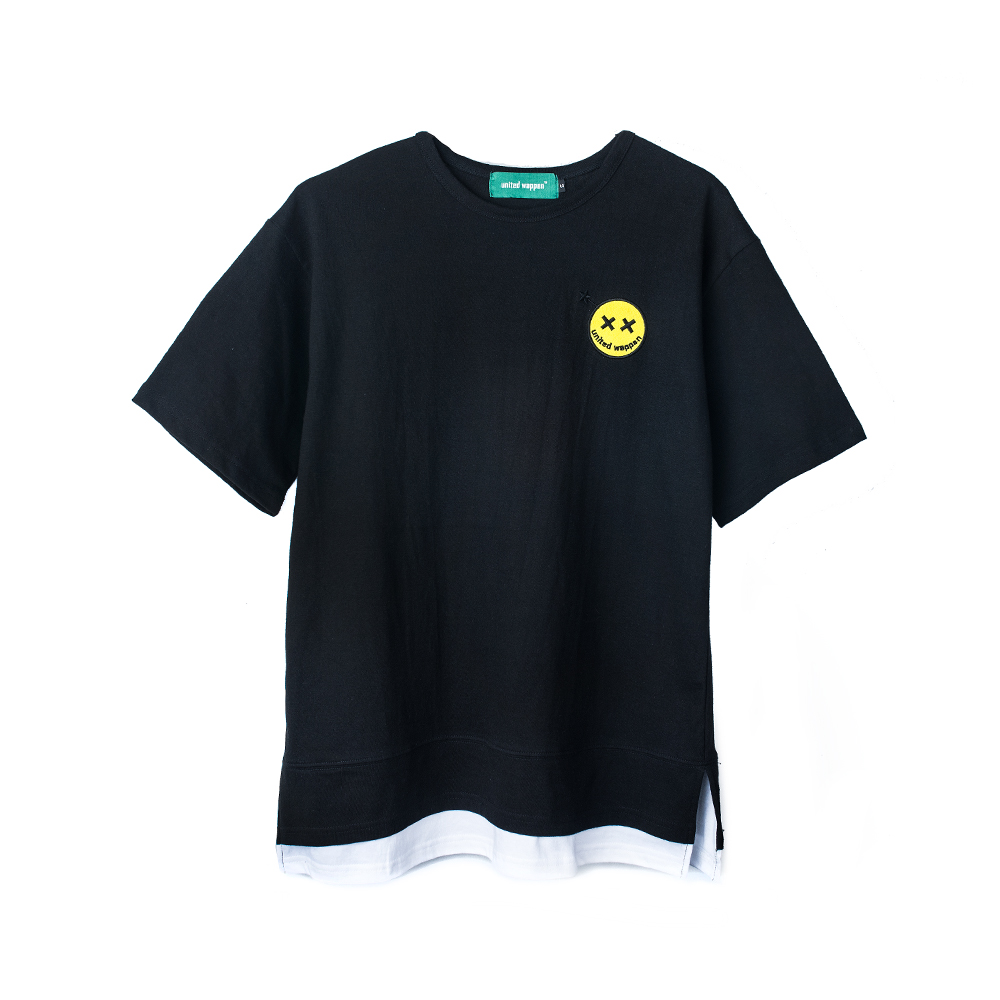 SMILE LAYERED OVERSIZE T-SHIRTS (Black)
