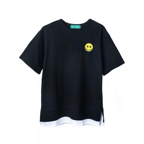 SMILE LAYERED OVERSIZE T-SHIRTS (Black)