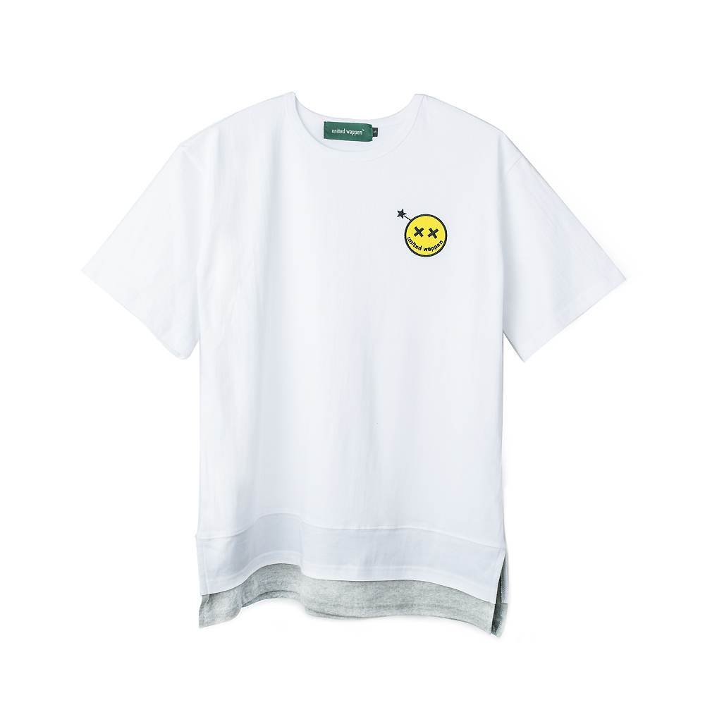 SMILE LAYERED OVERSIZE T-SHIRTS (White)