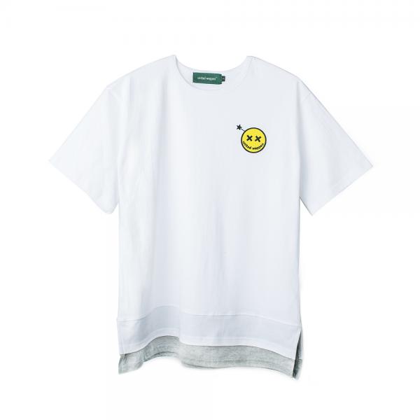 SMILE LAYERED OVERSIZE T-SHIRTS (White)