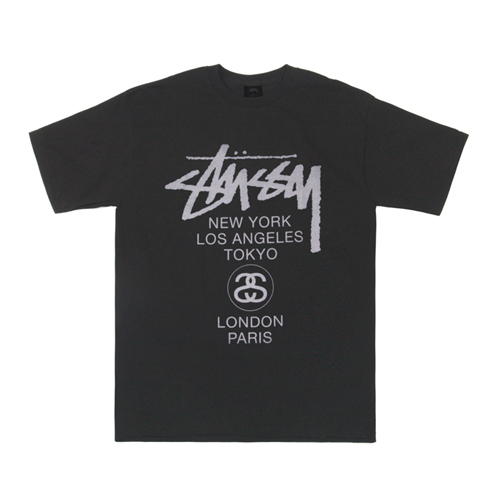 WORLD TOUR PIG. DYED TEE-BLK