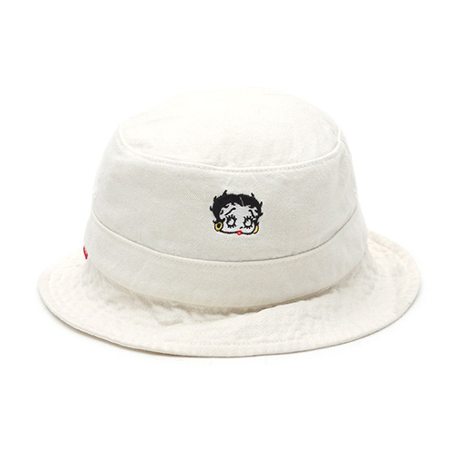 BETTY BOOP DENIM CRUSHER HAT-WHITE