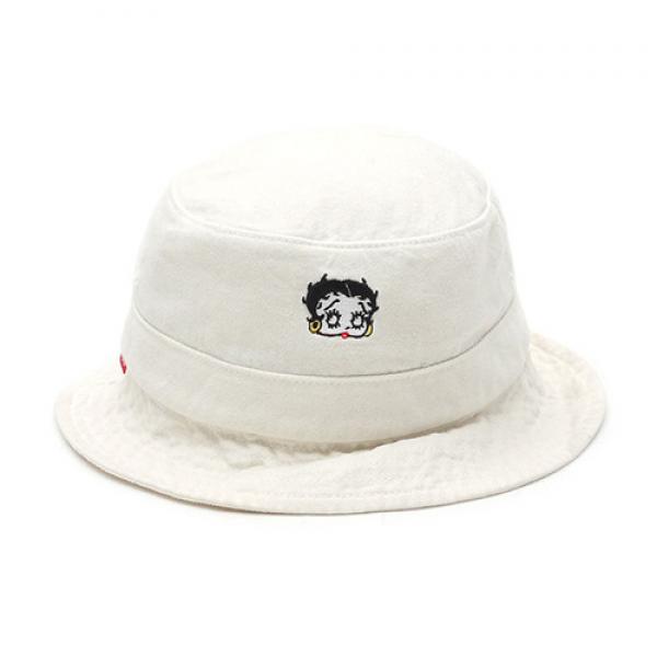 BETTY BOOP DENIM CRUSHER HAT-WHITE