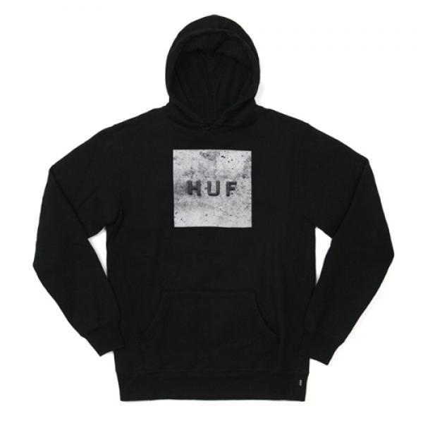 CONCRETE BOX LOGO PULLOVER FLEECE-BLK