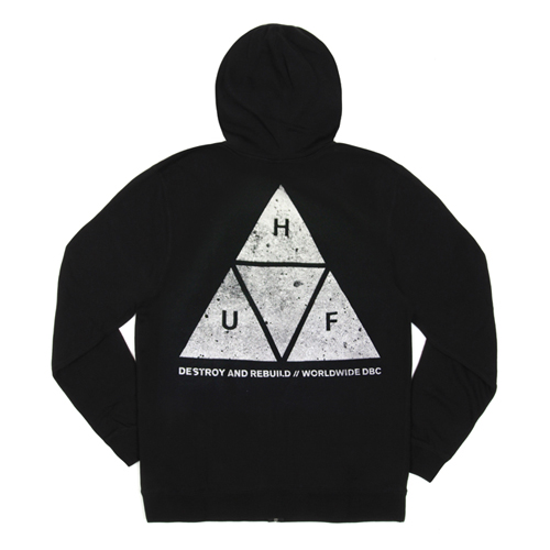 CONCRETE TRIPLE TRIANGLE PULLOVER FLEECE-BLK