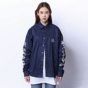 [ROMANTIC CROWN]  Drop shoulder Wide Shirt_Navy