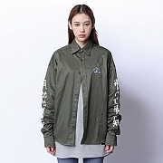 [ROMANTIC CROWN]  Drop shoulder Wide Shirt_Khaki
