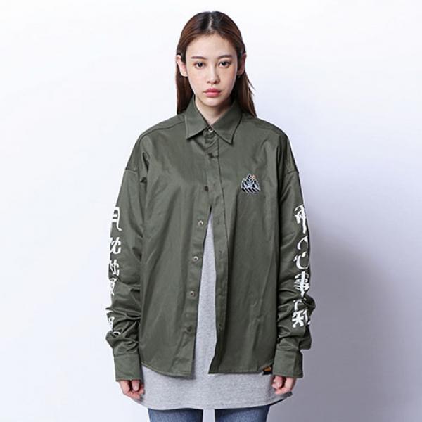 [ROMANTIC CROWN]  Drop shoulder Wide Shirt_Khaki