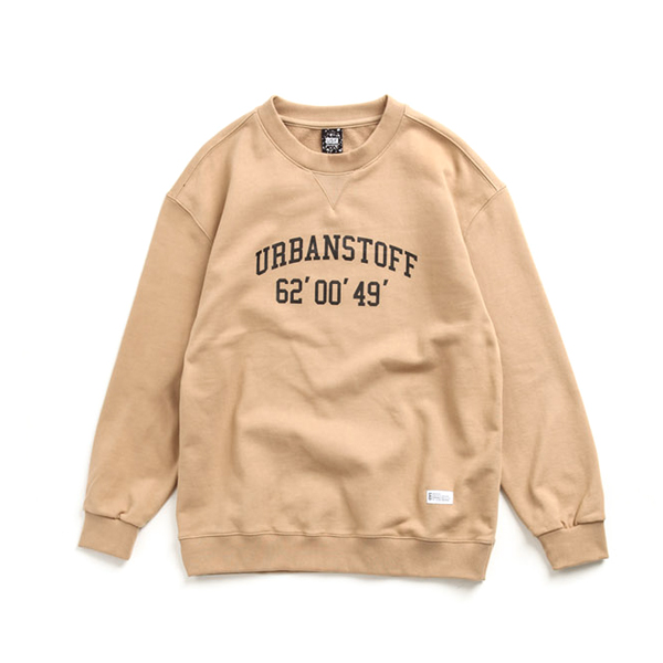[URBAN STUFF] USF SLOGAN SWEATSHIRTS 4C (BEIGE)