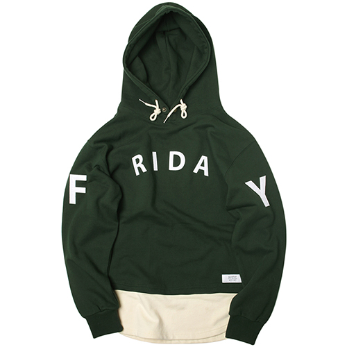 16 LAYERED JERSEY SWEAT HOOD-GREEN