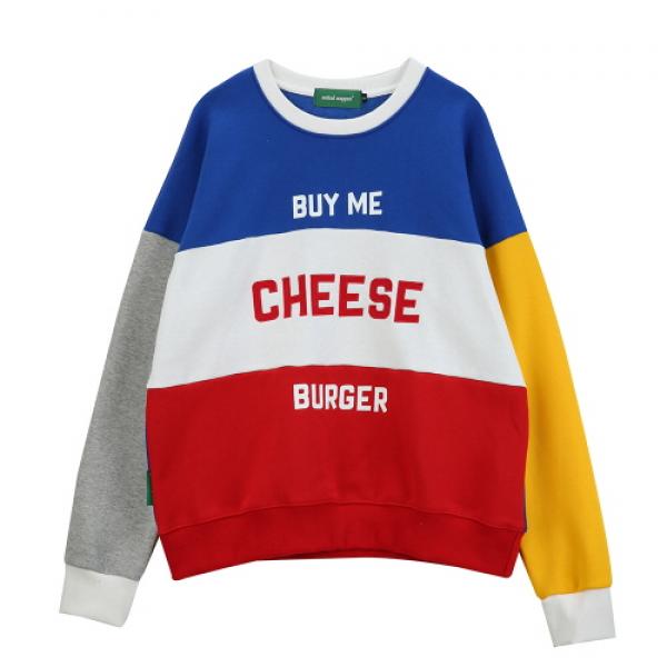 [Ƽ] UNITEDWAPPEN CHEESE OVERSIZE SWEATSHIRTS (BLUE)