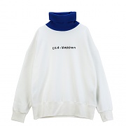 [Ƽ] UNITEDWAPPEN ROMANTIQUE OVERSIZE TURTLE NECK SWEATSHIRTS (WHITE)