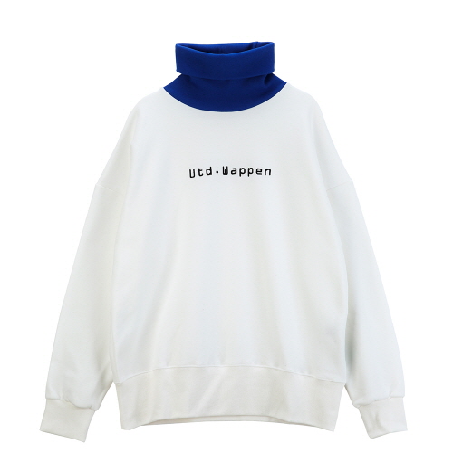 [Ƽ] UNITEDWAPPEN ROMANTIQUE OVERSIZE TURTLE NECK SWEATSHIRTS (WHITE)