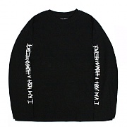 BASIC LOGO FOAMING PRINTING LONG SLEEVE - BLACK
