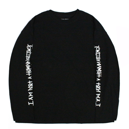 BASIC LOGO FOAMING PRINTING LONG SLEEVE - BLACK