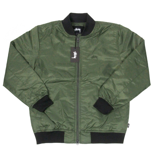 FLIGHT SATIN BOMBER JACKET-OLIVE