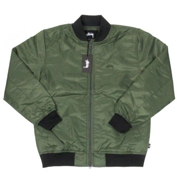FLIGHT SATIN BOMBER JACKET-OLIVE