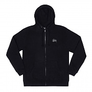 BASIC STUSSY ZIP HOOD-BLACK