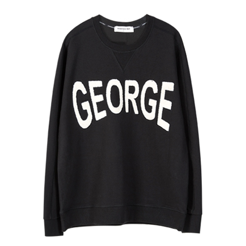 UNISEX APPLIQUE NAME SWEATSHIRT atb101 - BLACK