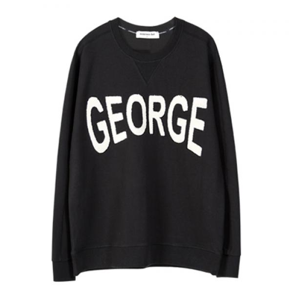 UNISEX APPLIQUE NAME SWEATSHIRT atb101 - BLACK