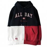 [ROMANTIC CROWN] ALL DAY COLOR BLOCK HOODIE_NAVY