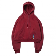 [ROMANTIC CROWN] STANDARD DROP SHOULDER WIDE HOODIE_BURGUNDY