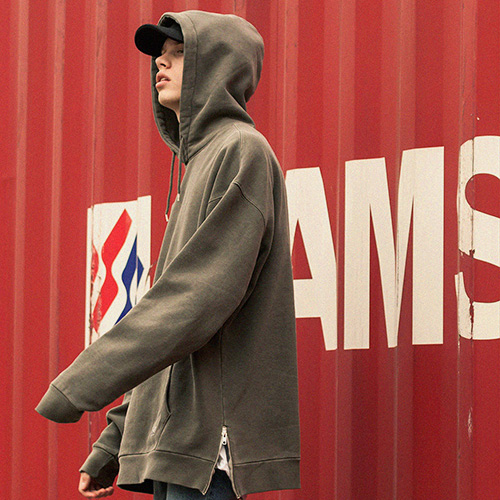 PIGMENT OVERSIZE HOODIE-CHARCOAL