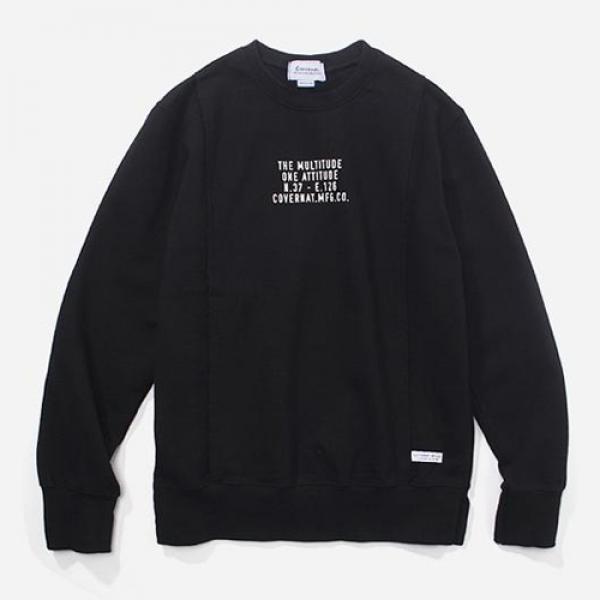 CUT OFF CREWNECK-BLACK