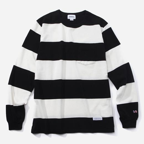 FW L/S STRIPE T-SHIRTS-BLK/WHT