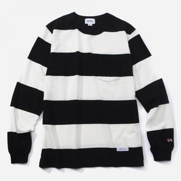 FW L/S STRIPE T-SHIRTS-BLK/WHT