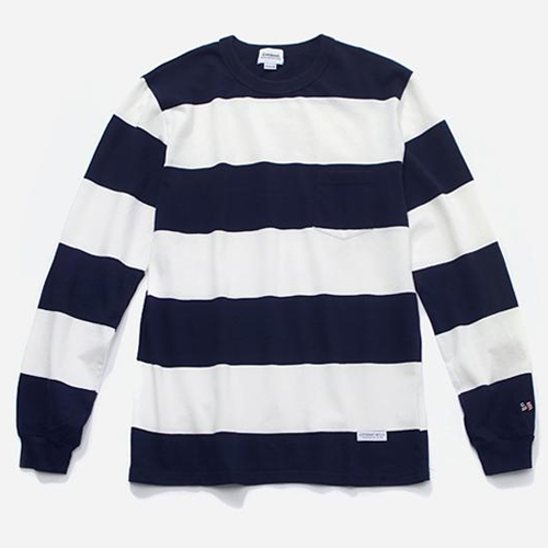 FW L/S STRIPE T-SHIRTS-WHT/NVY