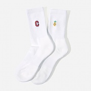 FW PINEAPPLE SMILE SOCKS-IVORY