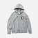 FW C LOGO HOODIE ZIPUP-GREY