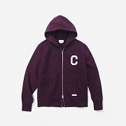 FW C LOGO HOODIE ZIPUP-PURPLE