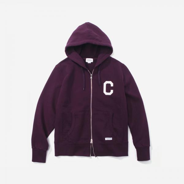FW C LOGO HOODIE ZIPUP-PURPLE