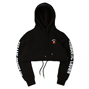 [ROMANTIC CROWN] LALALA CROP HOODIE_BLACK