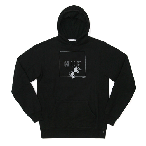 SNOOPY BOX LOGO HOOD-BLK