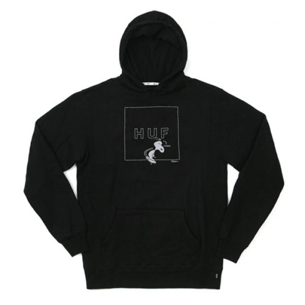 SNOOPY BOX LOGO HOOD-BLK