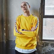RAGLAN SLOGAN SWEATSHIRTS - YELLOW