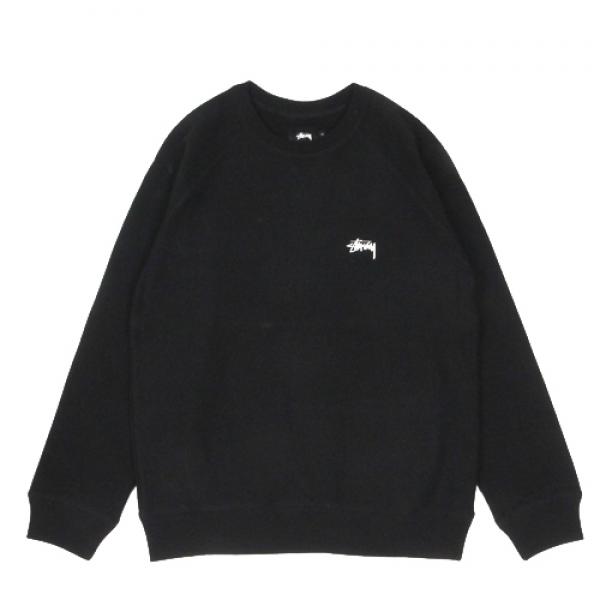 STOCK RAGLAN LS CREW-BLK