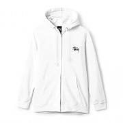 BASIC STUSSY ZIP HOOD-WHITE