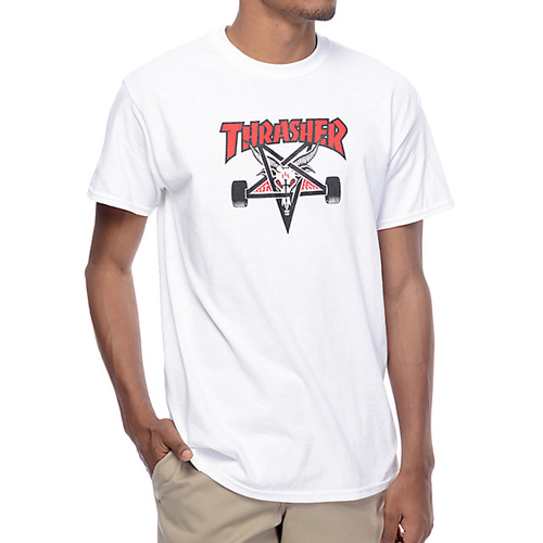 (311177)TWO TONE SKATEGOAT TEE-WHT