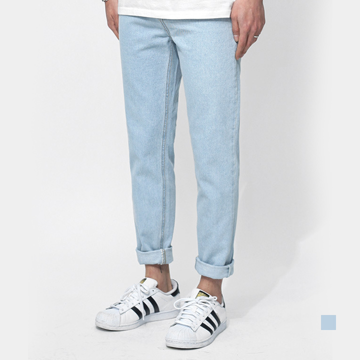 Tapered Denim Pants Light Blue