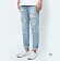 Damage Washed Denim Light Blue