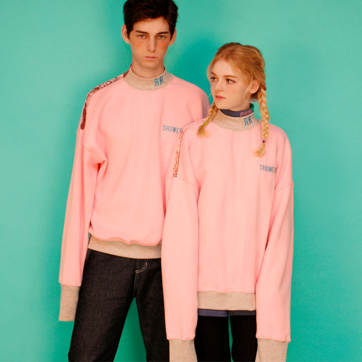 Half neck sweatshirt (Pink)